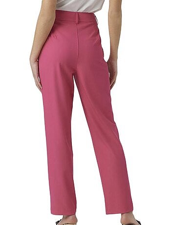 Vero moda elda roze dames pantalon - soepelvallende broek