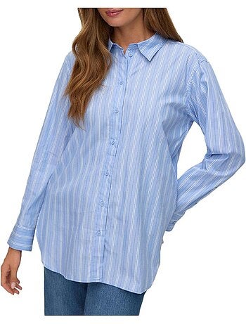 Vero moda elina blauwe damesblouse