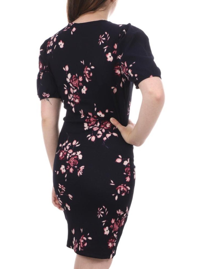 Vero Moda Elisa Dames Jurk Marineblauw/Roze Bloemenprint Blauw Roze - Kiabi