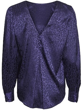 Vero moda elotta damesblouse - marineblauw