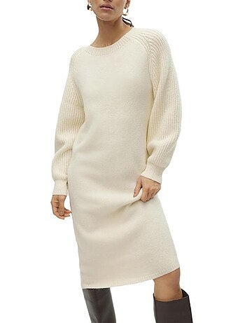 Vero moda enya witte gebreide jurk voor dames