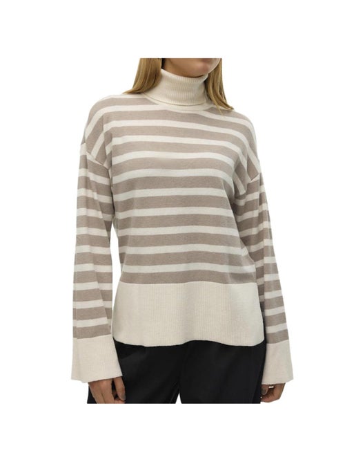 Vero Moda Fantastic Coltrui Dames Wit/Bruin - Kiabi Vero Moda Fantastic Coltrui Dames Wit/Bruin - Kiabi