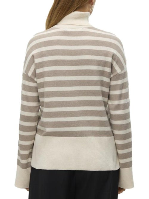 Vero Moda Fantastic Coltrui Dames Wit/Bruin - Kiabi Vero Moda Fantastic Coltrui Dames Wit/Bruin - Kiabi
