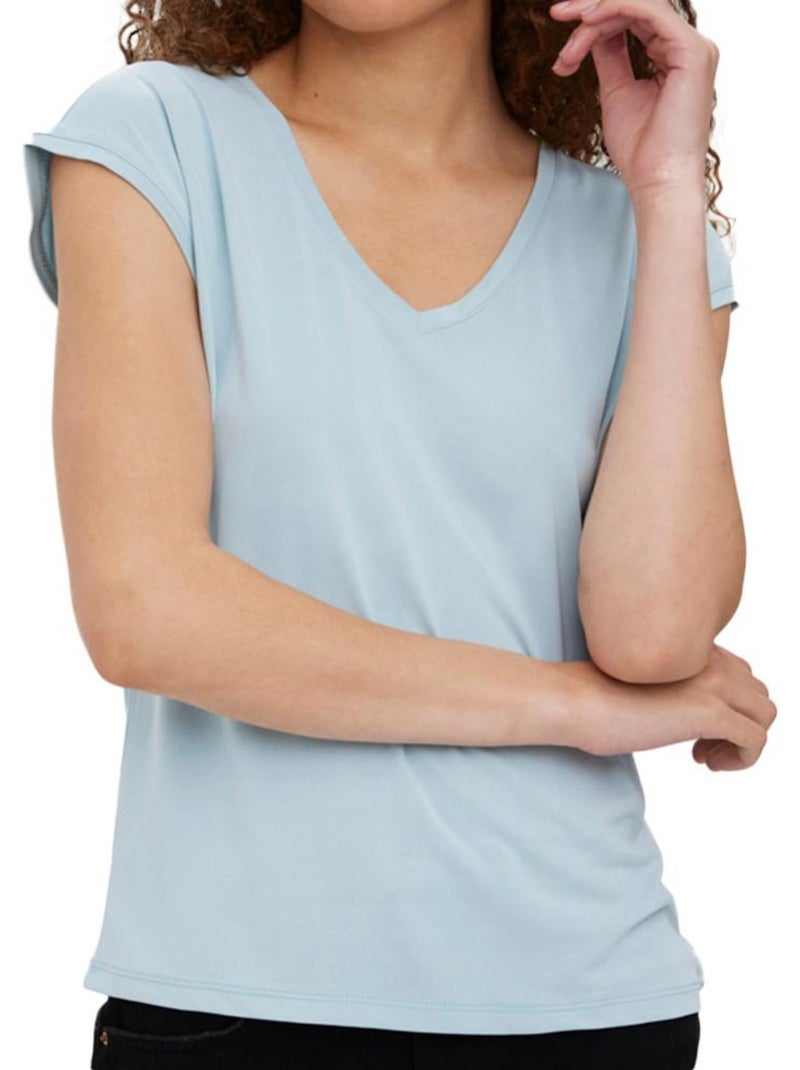 Vero Moda Filli Turquoise T-shirt voor Dames Blauw - Kiabi
