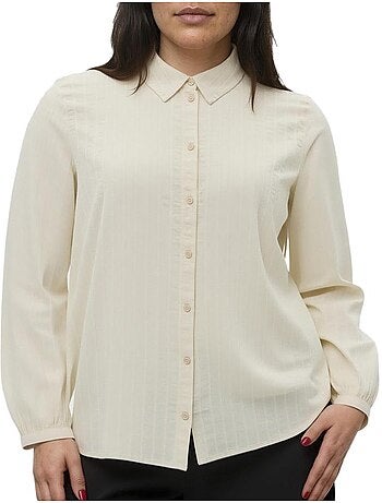 Vero moda floretta beige damesoverhemd