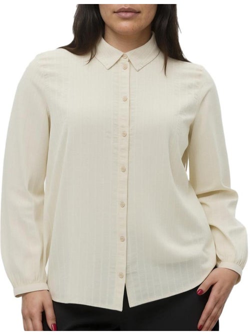 Vero Moda Floretta Beige Damesoverhemd - Kiabi Vero Moda Floretta Beige Damesoverhemd - Kiabi