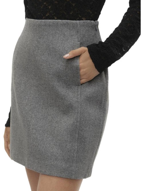 Vero Moda Fortune Allison Grijze Damesrok - Kiabi Vero Moda Fortune Allison Grijze Damesrok - Kiabi