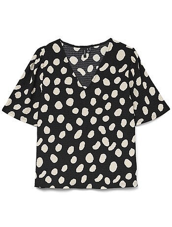 Vero moda friga t-shirt voor dames - zwart/beige