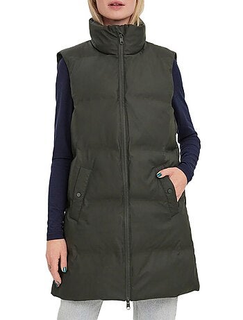 Vero moda gecoate kaki bodywarmer voor dames