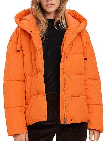 Vero moda gemmaholly oranje dames pufferjack