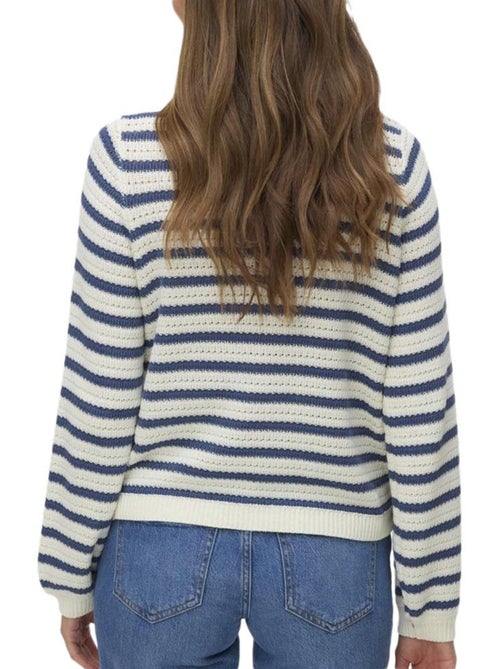 Vero Moda Geous Dames Gilet Beige/Marine - Kiabi Vero Moda Geous Dames Gilet Beige/Marine - Kiabi