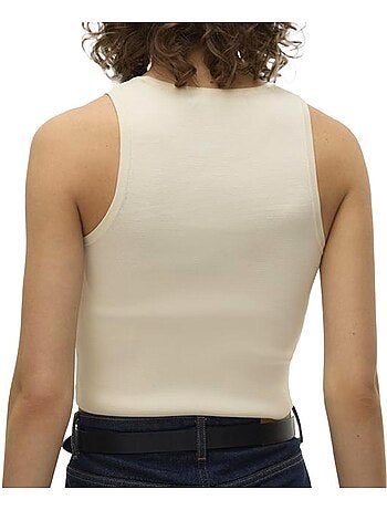 Vero moda ginny beige croptop voor dames