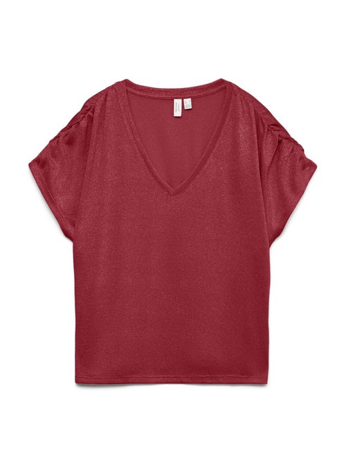 Vero Moda Golda Rood Dames T-shirt - Kiabi Vero Moda Golda Rood Dames T-shirt - Kiabi