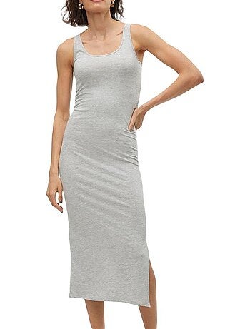 Vero moda grijze maxi jurk voor dames - zacht & comfortabel