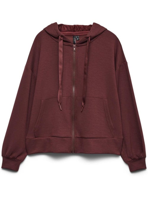 Vero Moda Hali Pruimkleurige Dames Hoodie met Rits - Kiabi Vero Moda Hali Pruimkleurige Dames Hoodie met Rits - Kiabi
