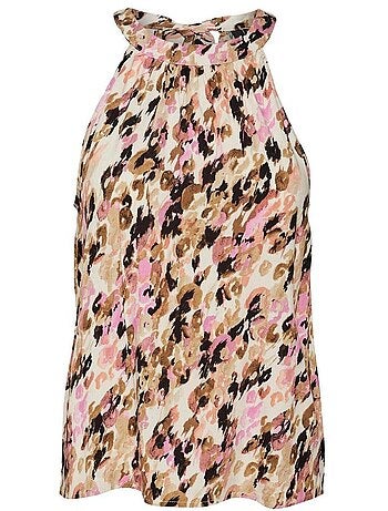 Vero moda halterneck top beige voor dames
