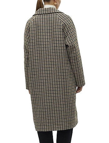 Vero moda hannah beige geruite damesjas