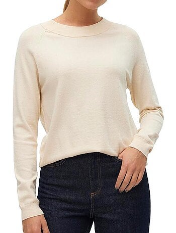 Vero moda happiness kakikleurige dames trui