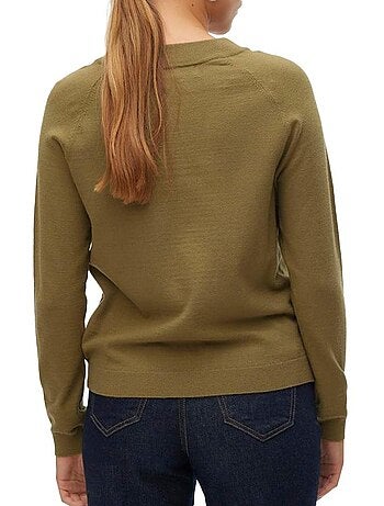 Vero moda happiness kakikleurige dames trui