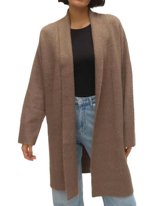 Vero Moda Heidi Lang Bruin Damesgilet - Kiabi Vero Moda Heidi Lang Bruin Damesgilet - Kiabi