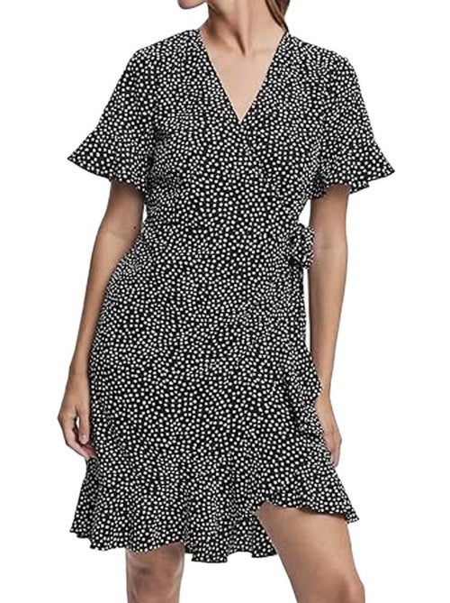 Vero Moda Henna Zwart-Witte Damesjurk - Kiabi Vero Moda Henna Zwart-Witte Damesjurk - Kiabi