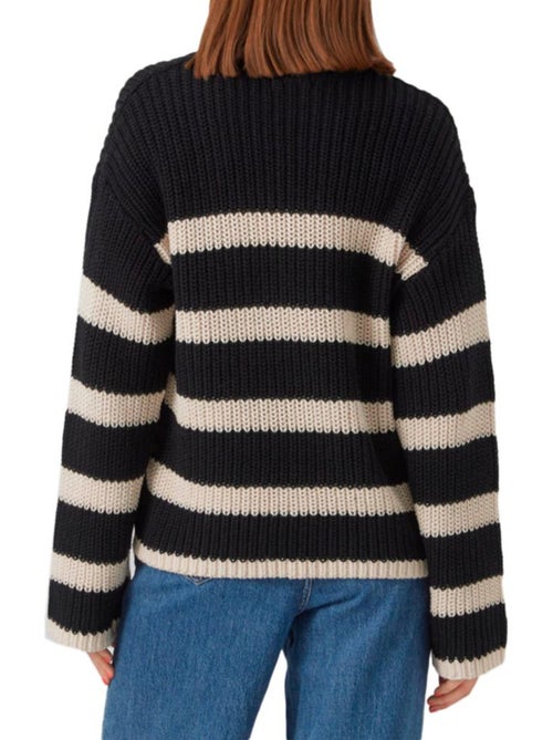 Vero Moda Hilda Dames Trui Zwart/Beige - Kiabi Vero Moda Hilda Dames Trui Zwart/Beige - Kiabi