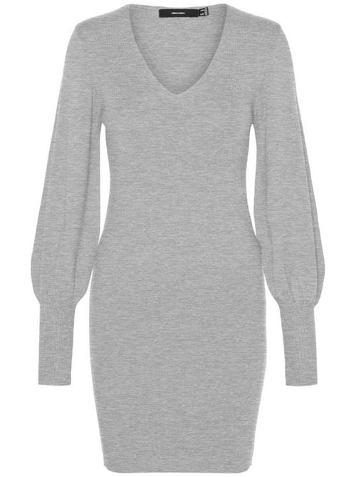 Vero Moda Holly Grijze Gebreide Jurk voor Dames - Kiabi Vero Moda Holly Grijze Gebreide Jurk voor Dames - Kiabi