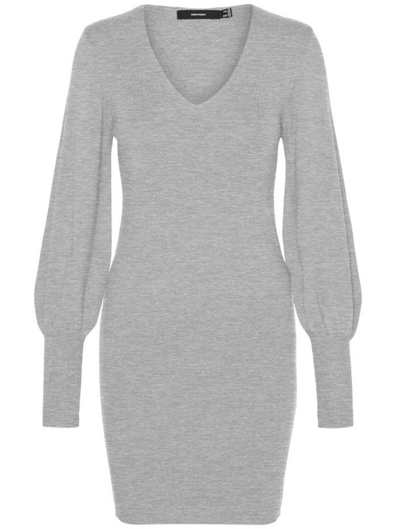 Vero Moda Holly Grijze Gebreide Jurk voor Dames Zilvergrijs - Kiabi