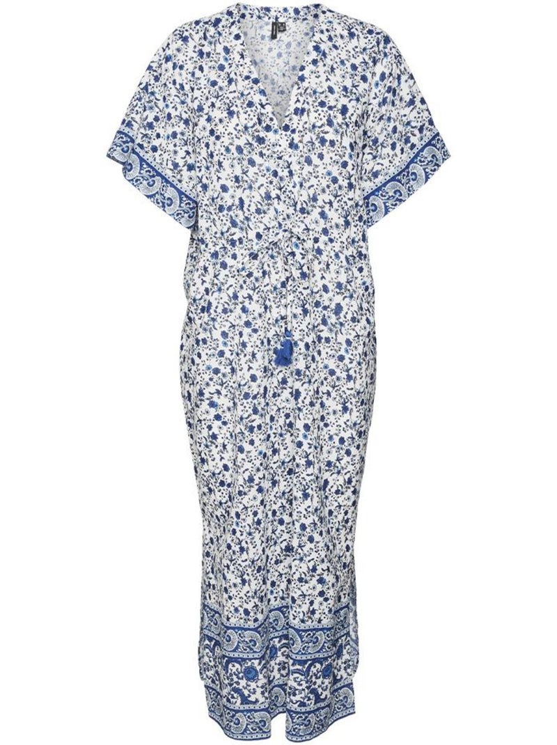 Vero moda ilan dames jurk wit/blauw Blauw - Kiabi