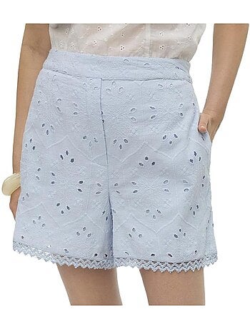 Vero moda irina korte damesbroek blauw