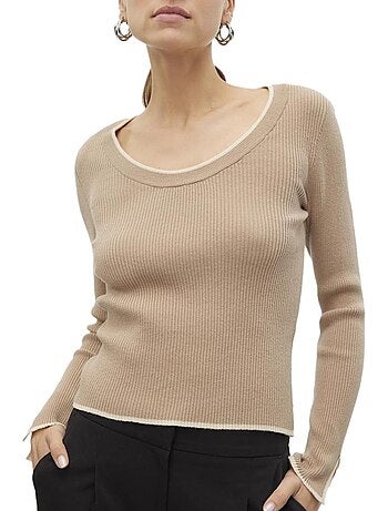 Vero moda joan beige dames trui