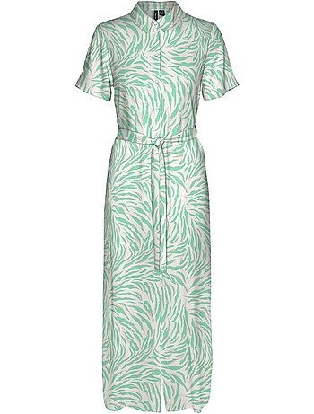Vero moda joy dames jurk beige/groen