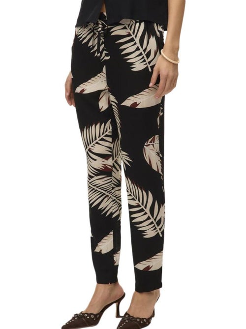 Vero Moda Joy Dames Pantalon - Zwart/Beige Vloeiend & Elegant - Kiabi Vero Moda Joy Dames Pantalon - Zwart/Beige Vloeiend & Elegant - Kiabi