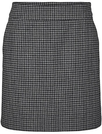 Vero moda julie pied-de-poule rok grijs dames