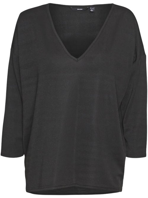 Vero Moda Kanva Zwart T-shirt voor Dames - Kiabi Vero Moda Kanva Zwart T-shirt voor Dames - Kiabi