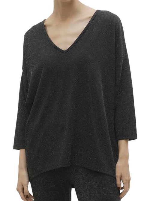 Vero Moda Kanva Zwarte Blouse Dames 3/4 Mouw - Kiabi Vero Moda Kanva Zwarte Blouse Dames 3/4 Mouw - Kiabi