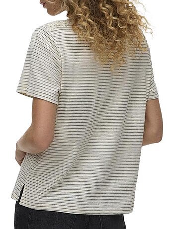 Vero moda karoline dames t-shirt wit/marine