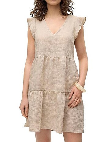 Vero moda kita beige jurk voor dames