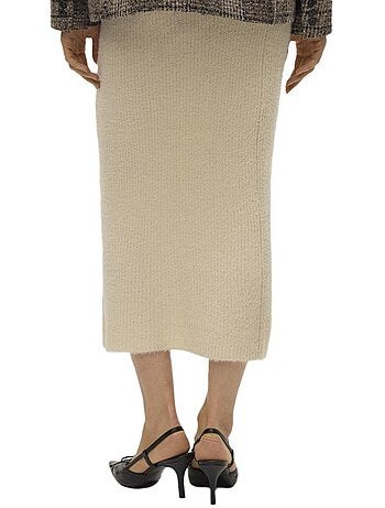 Vero moda lange beige rok voor dames met puffmouwen