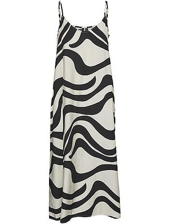 Vero moda lea dames jurk zwart/beige