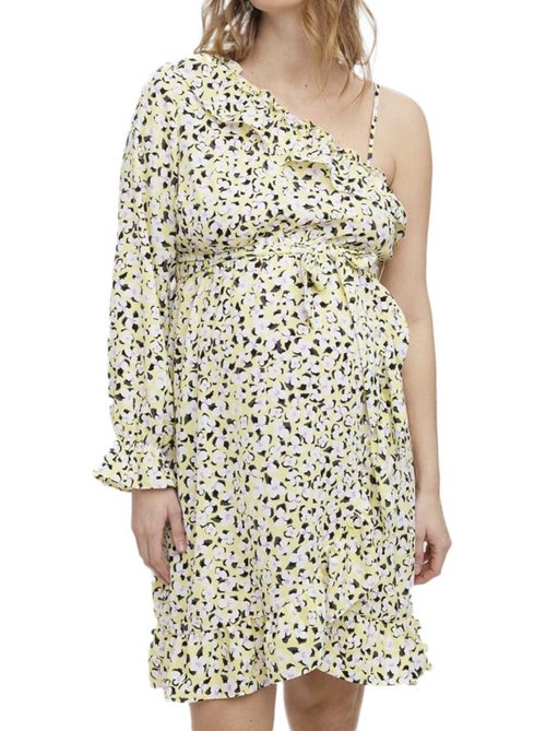 Vero Moda Lea Zwangerschapsjurk Zwart/Geel - Kiabi Vero Moda Lea Zwangerschapsjurk Zwart/Geel - Kiabi