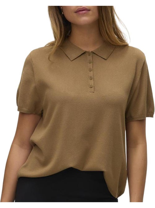 Vero moda lenny bruine polo voor dames - Kiabi