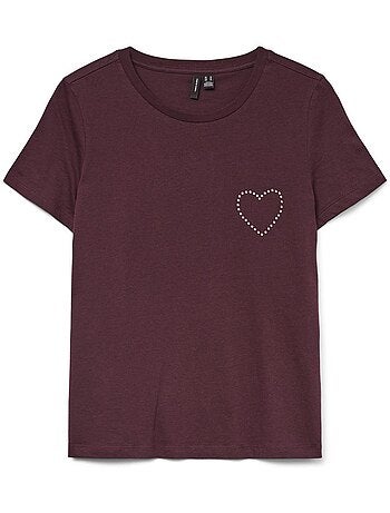 Vero moda liana pruimkleurig dames t-shirt