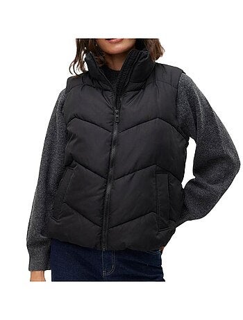 Vero moda ligaeva zwarte dames bodywarmer mouwloos