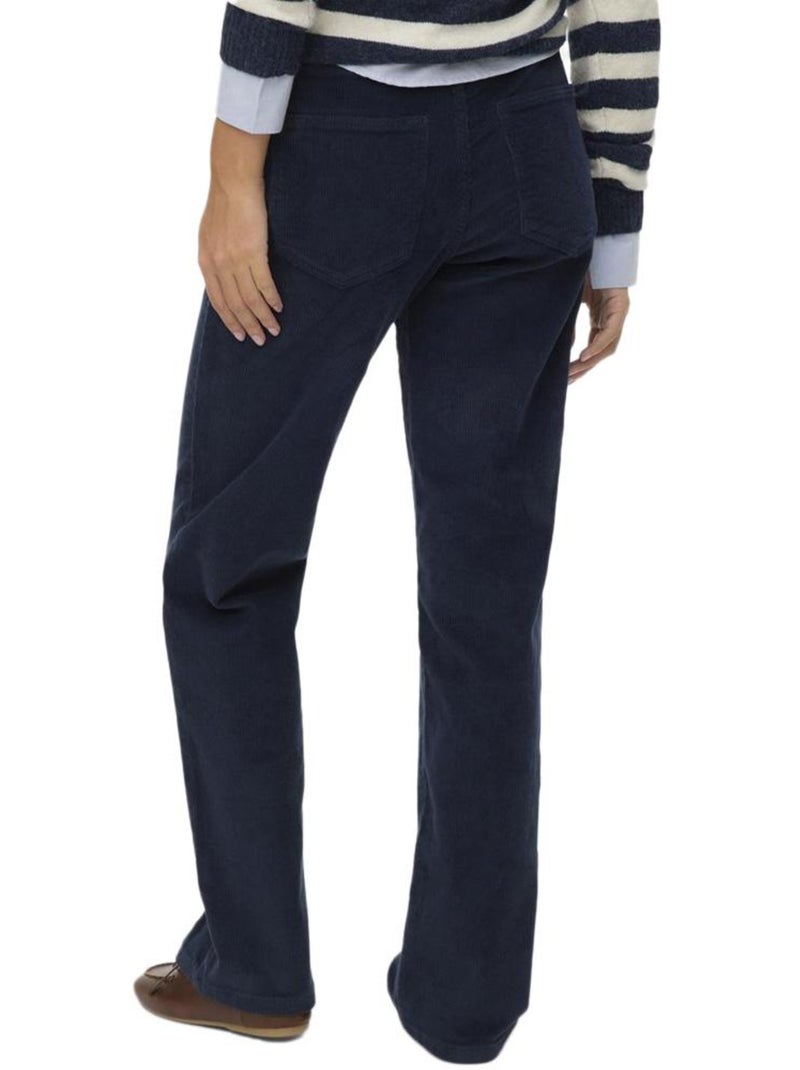 Vero Moda Lisa Dames Corduroy Broek Marineblauw Marineblauw - Kiabi