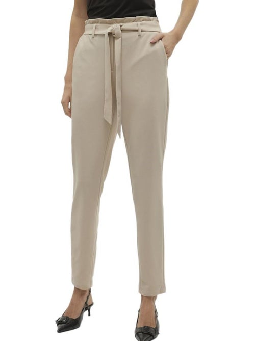 Vero Moda Liva Dames Beige Soepele Pantalon - Kiabi Vero Moda Liva Dames Beige Soepele Pantalon - Kiabi