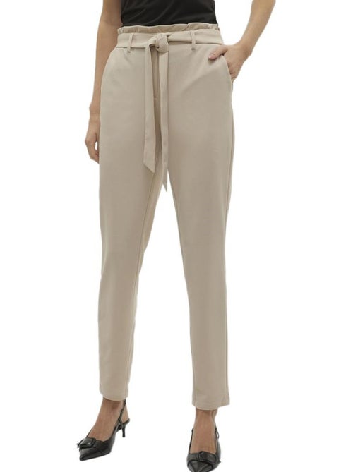 Vero Moda Liva Dames Beige Soepele Pantalon - Kiabi Vero Moda Liva Dames Beige Soepele Pantalon - Kiabi