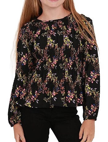 Vero moda lova t-shirt met lange mouwen voor dames - zwart met print