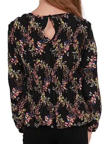 Vero moda lova t-shirt met lange mouwen voor dames - zwart met print