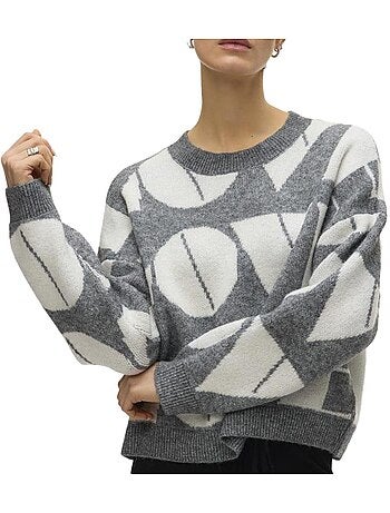 Vero moda love dames trui wit/grijs